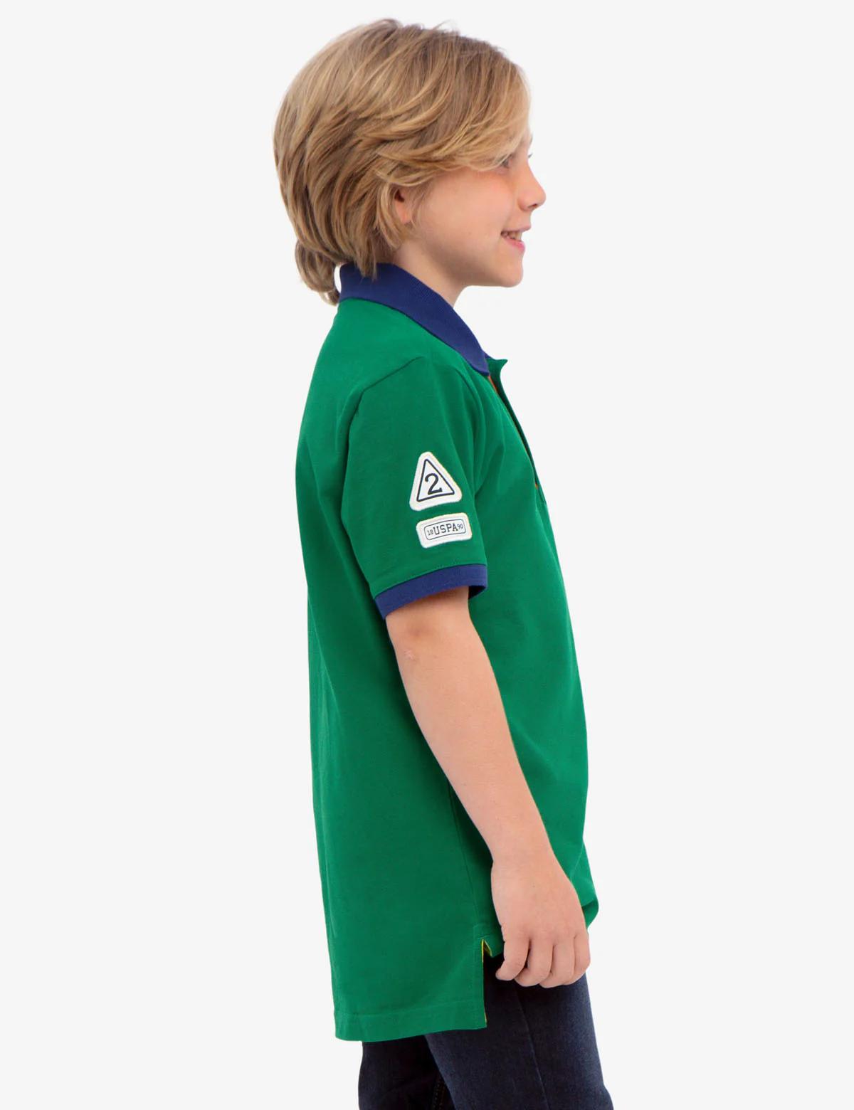 BOYS PIQUE VERTICAL COLORBLOCK POLO SHIRT - Image 2
