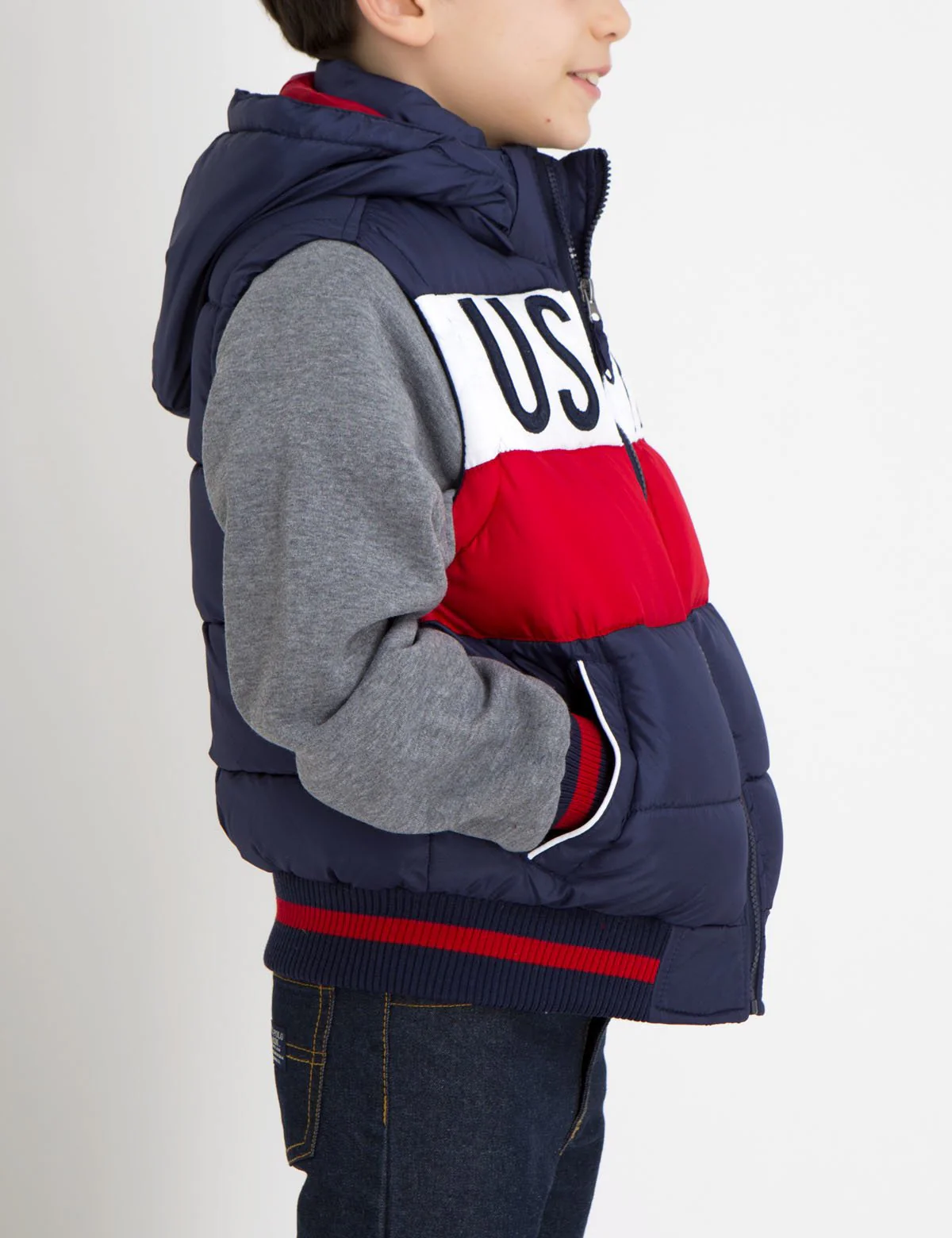 BOYS PUFFER VEST WITH SLEEVES - Image 6