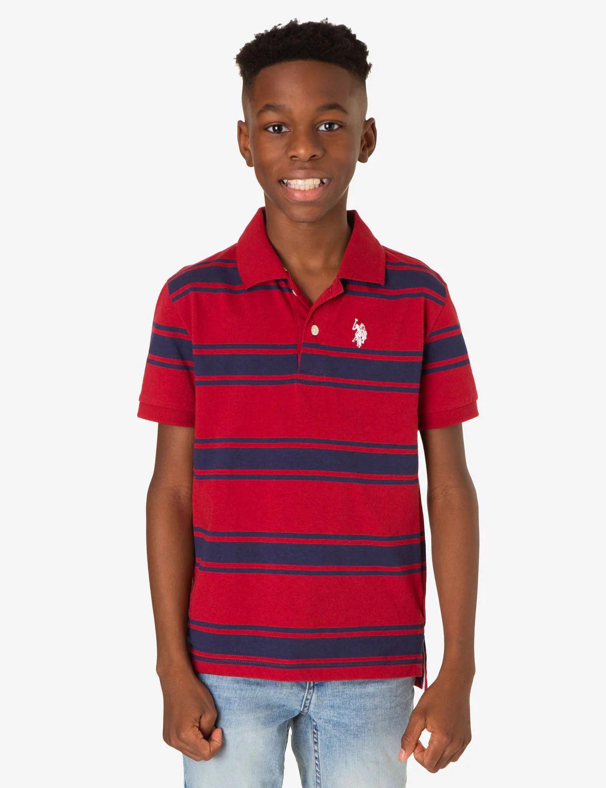 BOYS YARN DYE MULTI STRIPE POLO SHIRT - Image 3