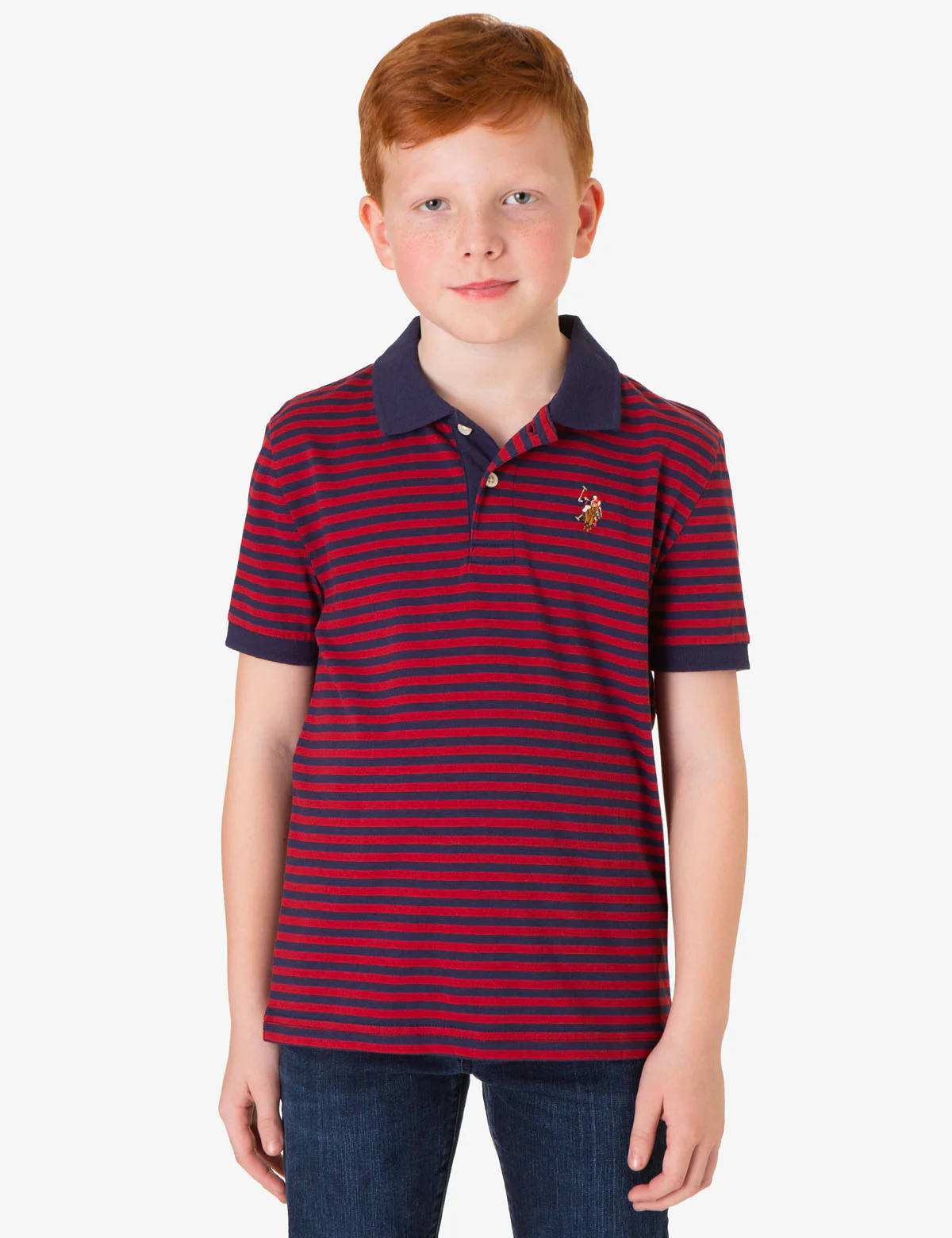 BOYS YARN DYE MULTI STRIPE POLO SHIRT - Image 3