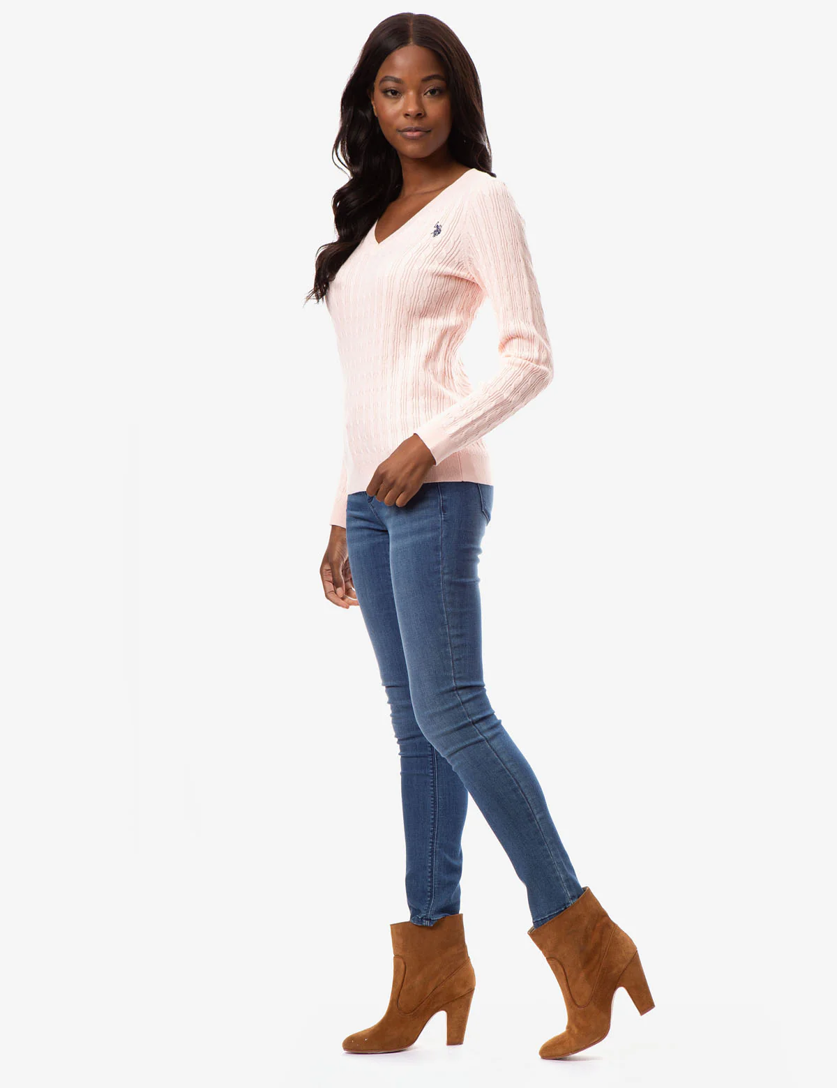 CABLE KNIT V-NECK SWEATER - Image 10