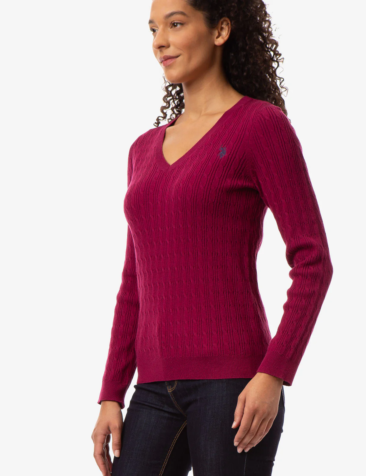 CABLE KNIT V-NECK SWEATER - Image 18
