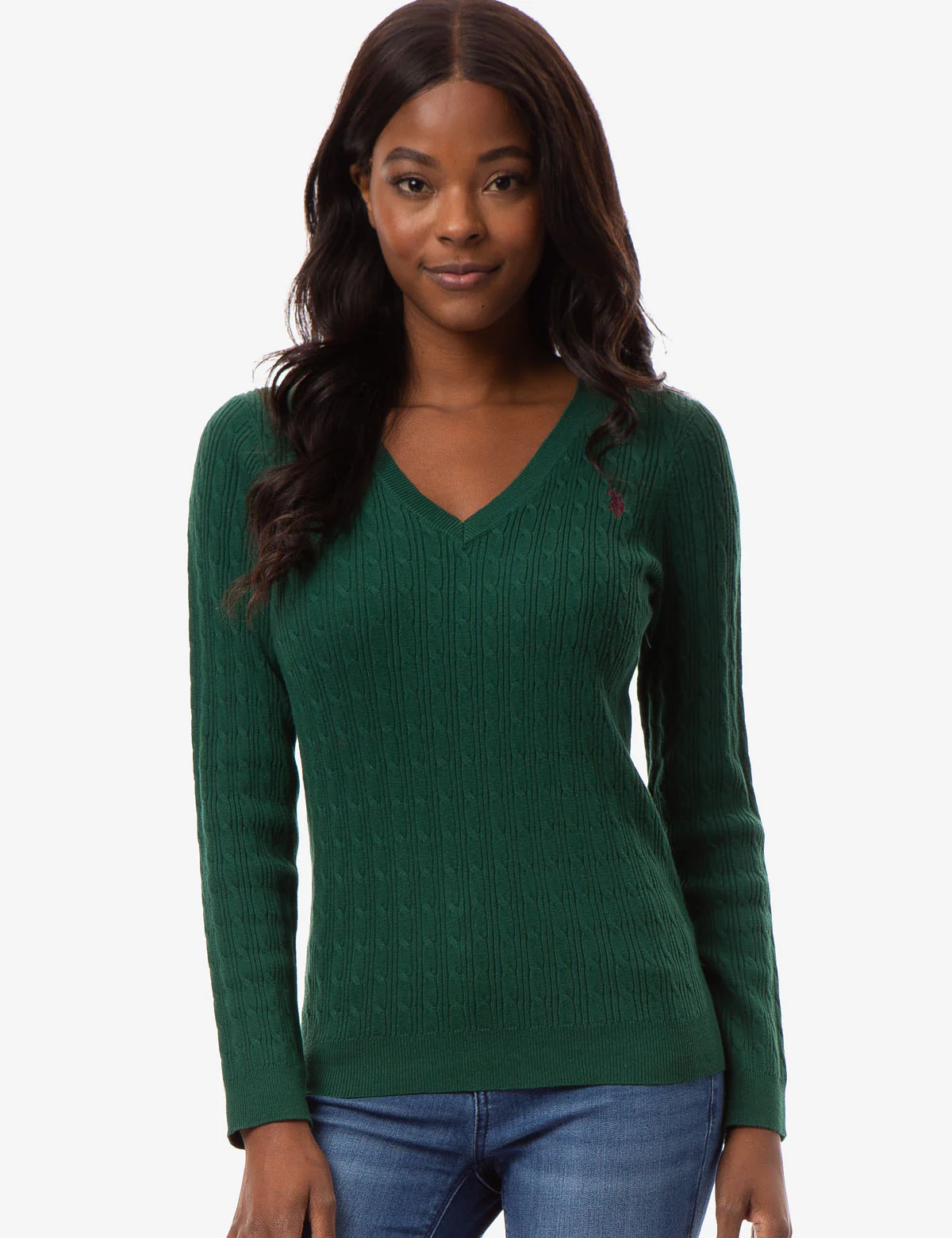 CABLE KNIT V-NECK SWEATER - Image 22