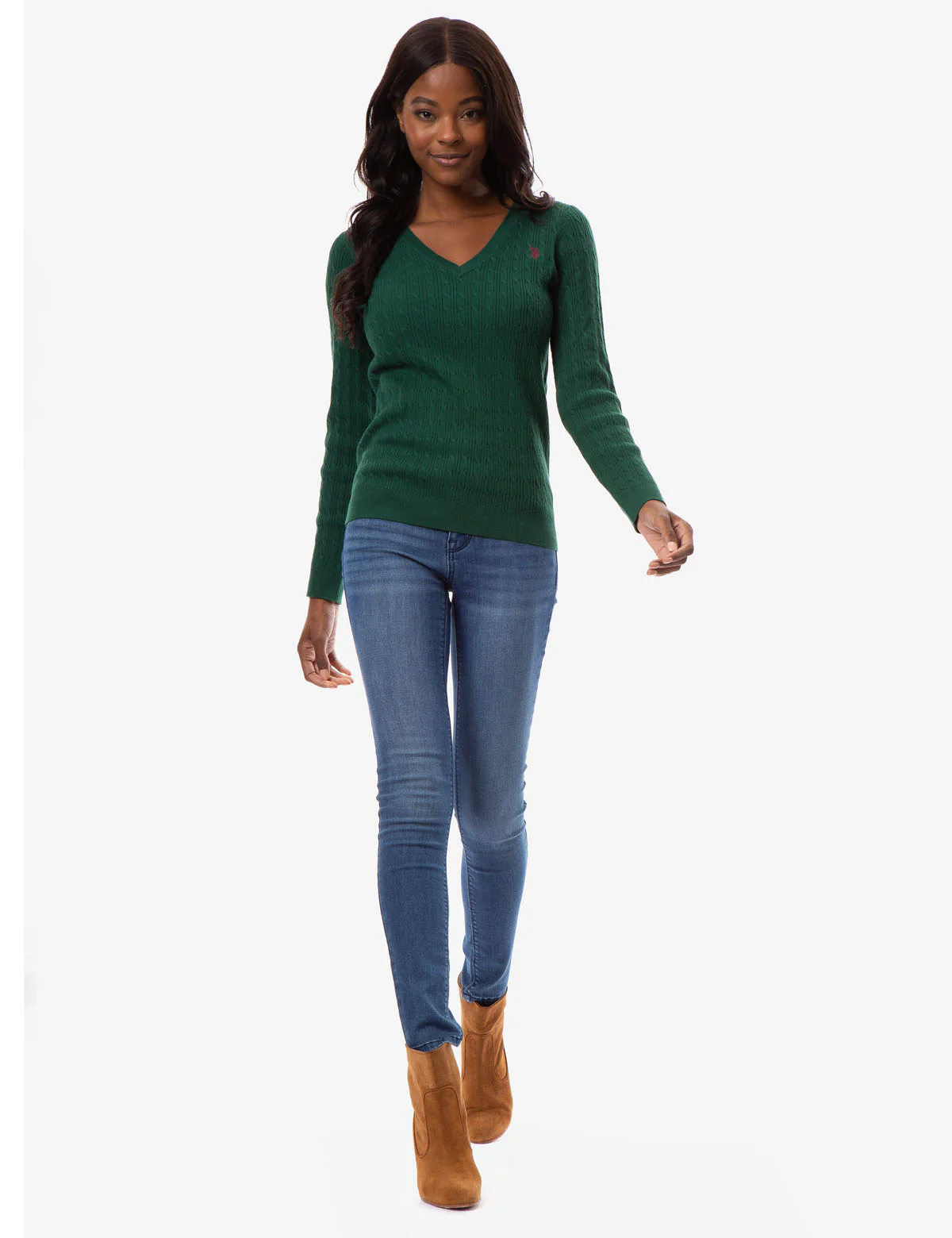 CABLE KNIT V-NECK SWEATER - Image 23