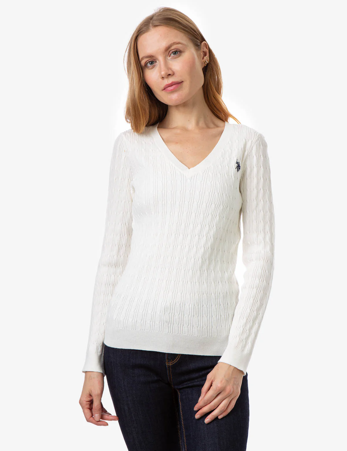CABLE KNIT V-NECK SWEATER - Image 27