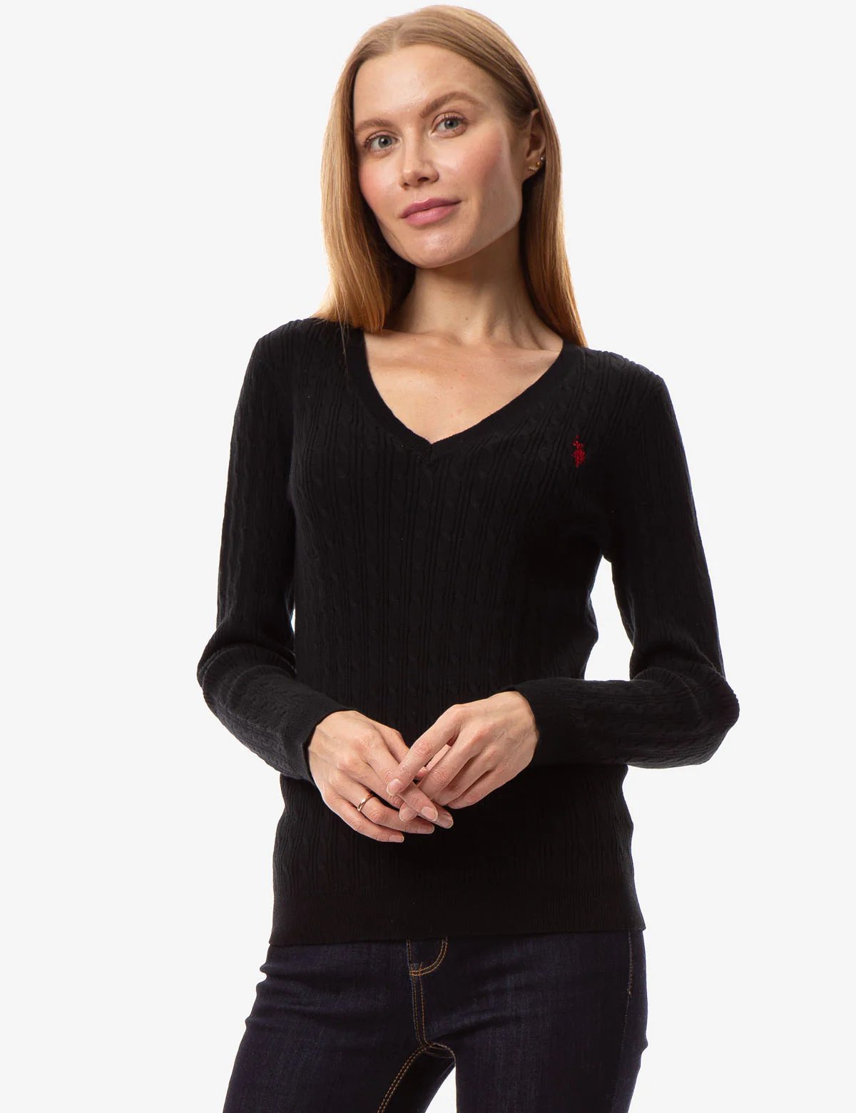 CABLE KNIT V-NECK SWEATER - Image 5
