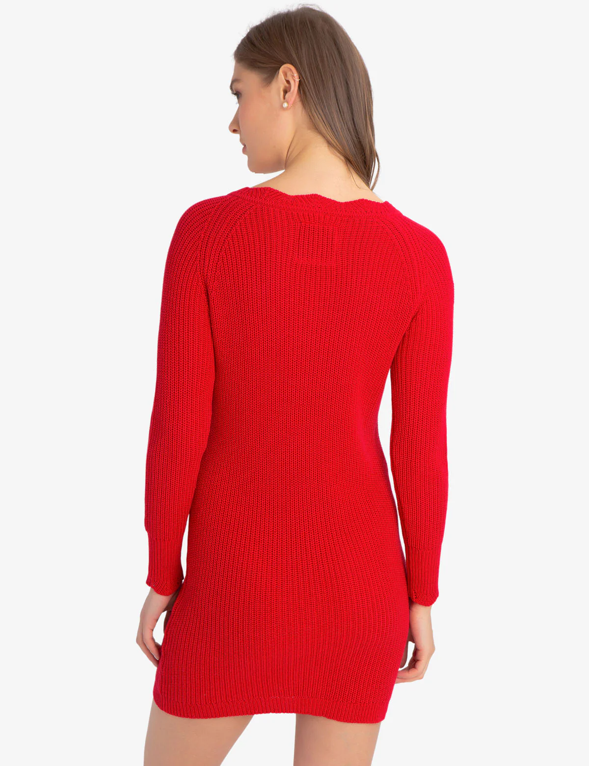 CABLE V-NECK SWEATER DRESS - Image 8