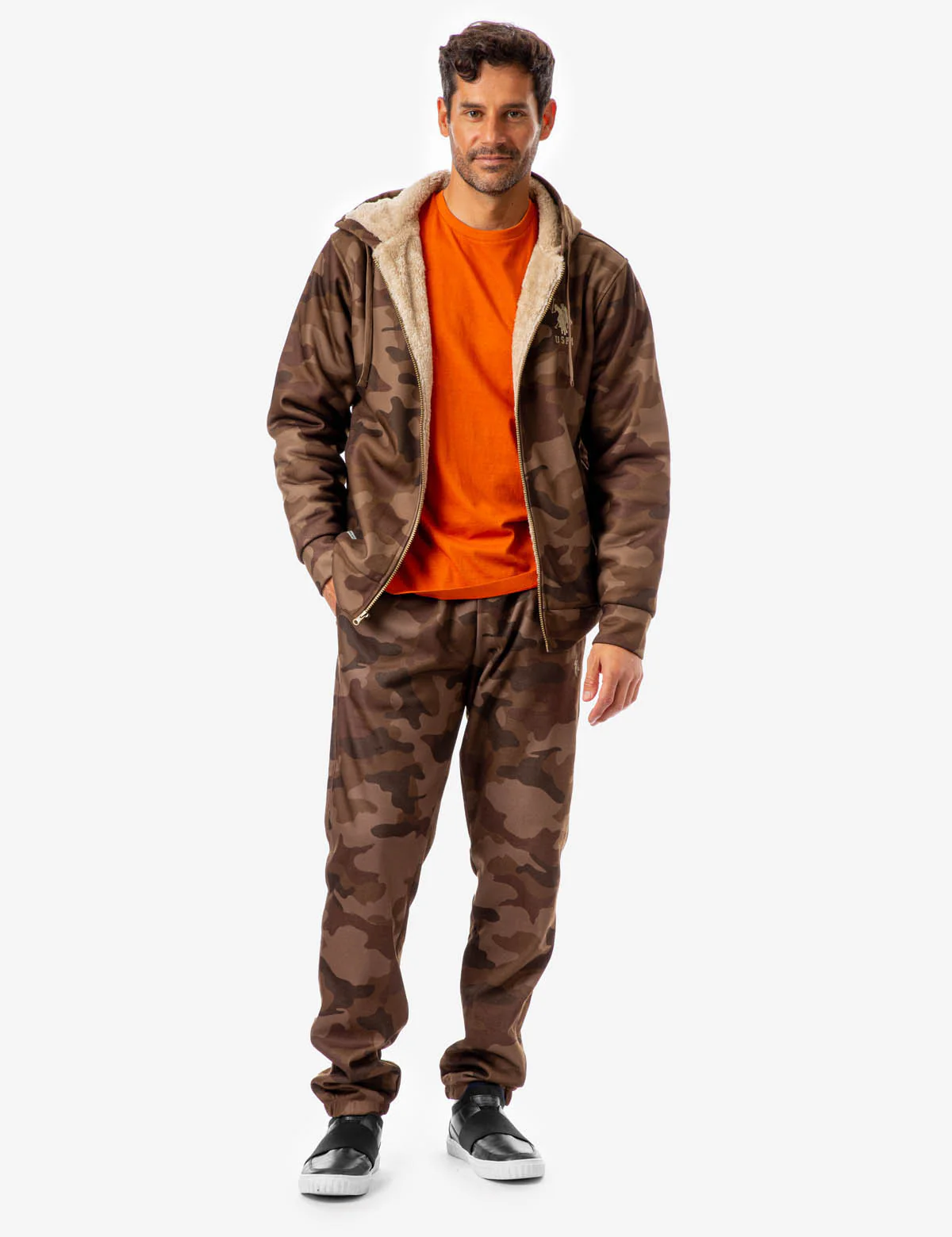 CAMO FULL ZIP SHERPA HOODIE - Image 2