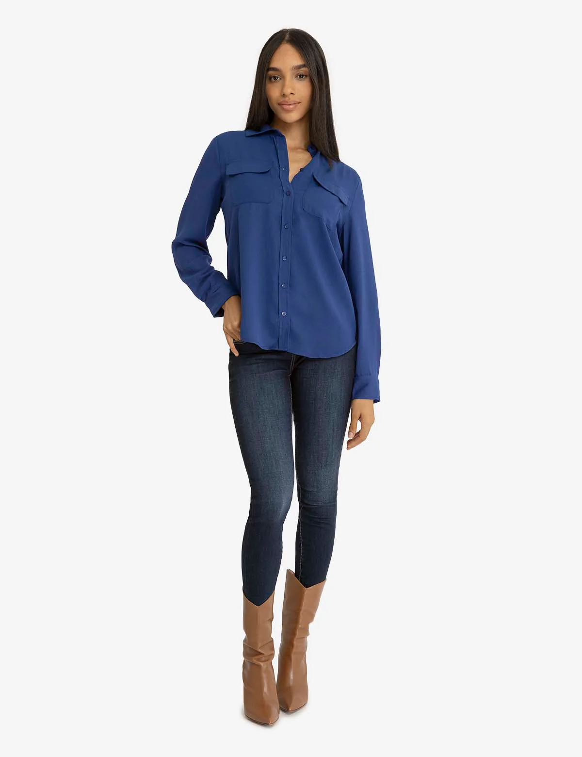 CHEST POCKET PLEATED FRONT TOP - Image 14
