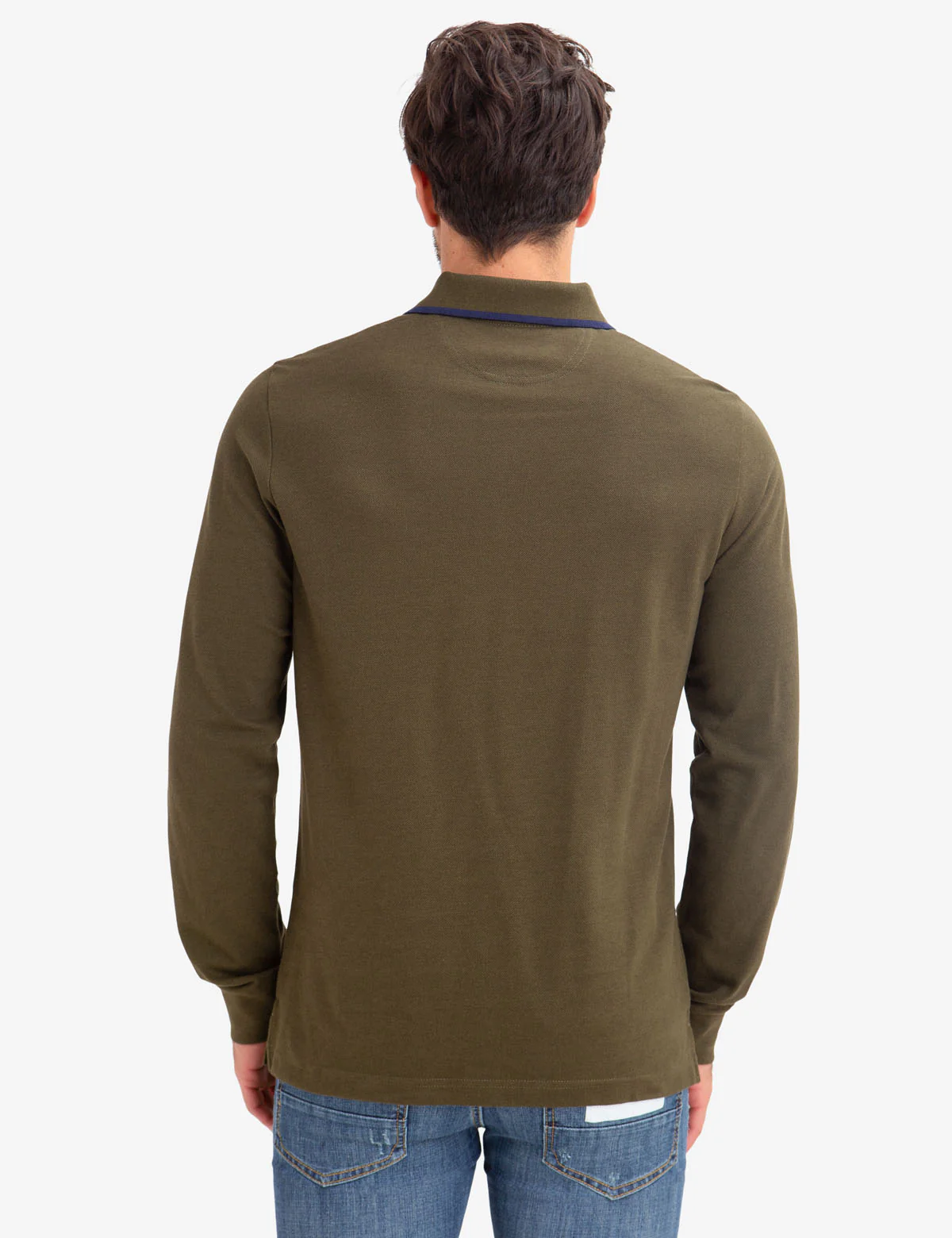 CHEST COLORBLOCK LONG SLEEVE POLO SHIRT - Image 4