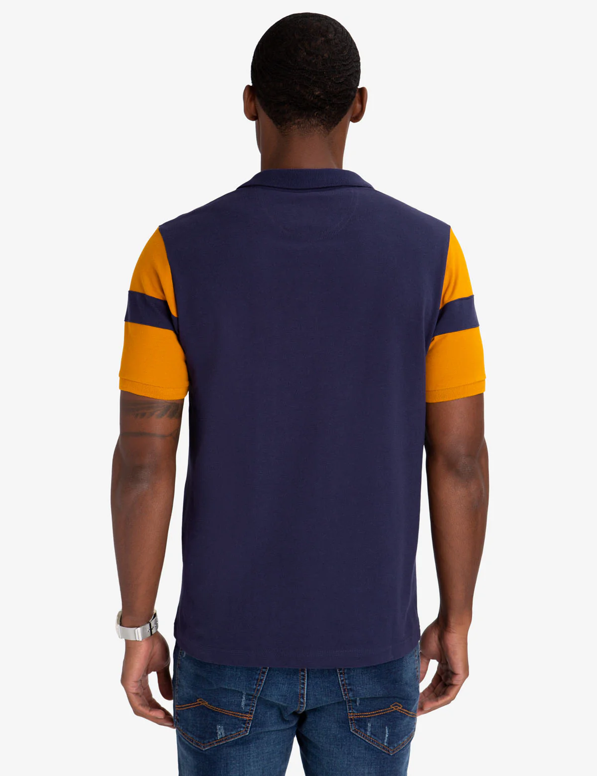 BLACK MALLET CLASSIC FIT CHEST STRIPE POLO SHIRT - Image 4