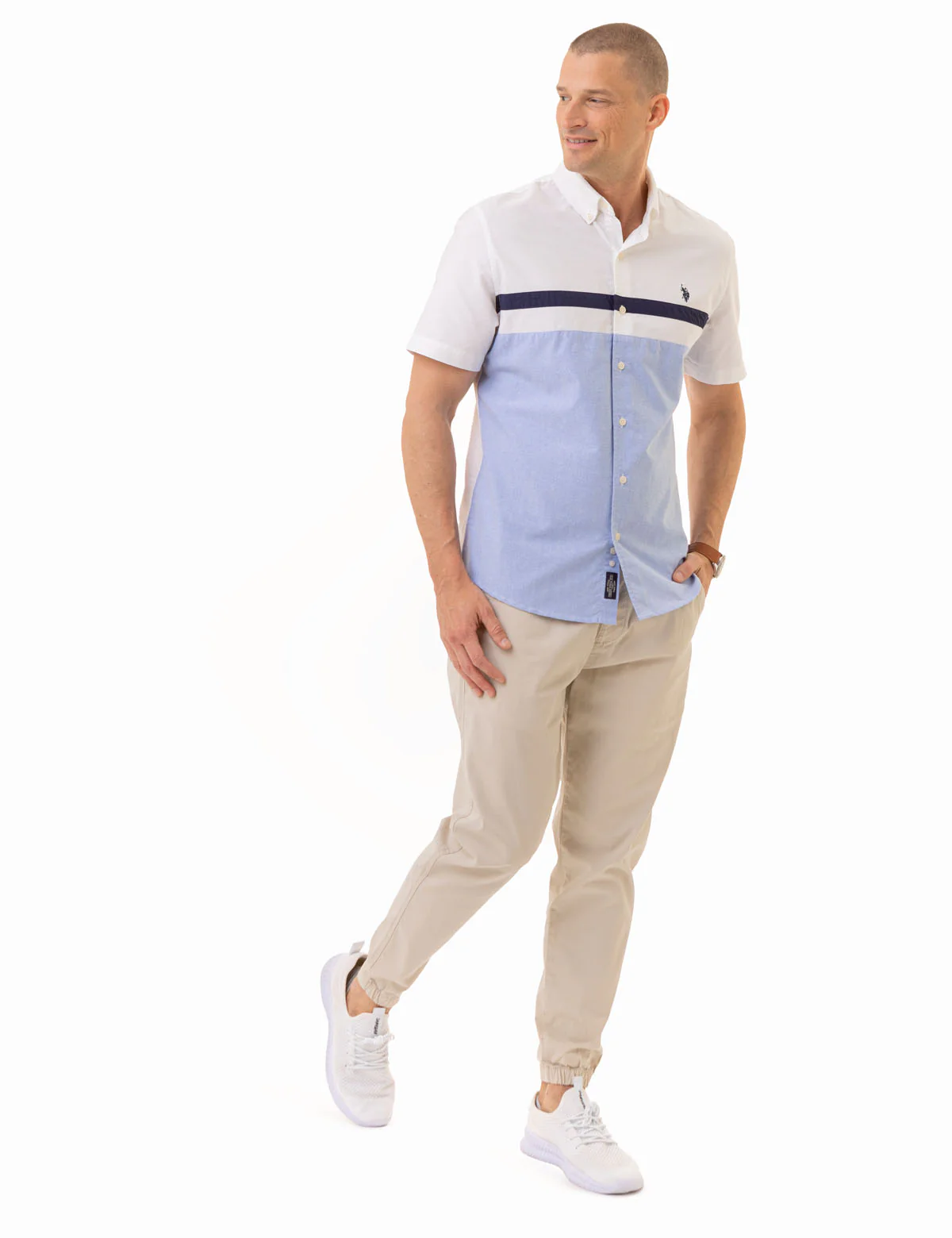 CHEST STRIPE SHORT SLEEVE OXFORD SHIRT - Image 2