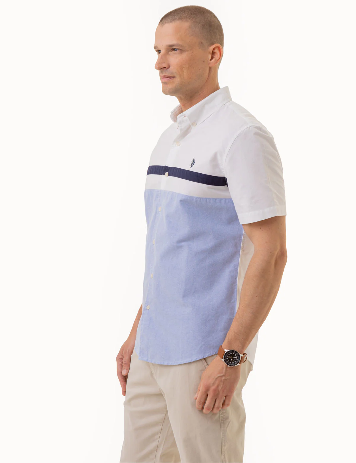 CHEST STRIPE SHORT SLEEVE OXFORD SHIRT - Image 3