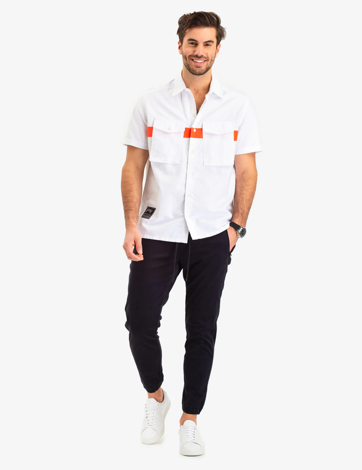 CHEST STRIPE TWO POCKET SHORT SLEEVE SHIRT - Image 2