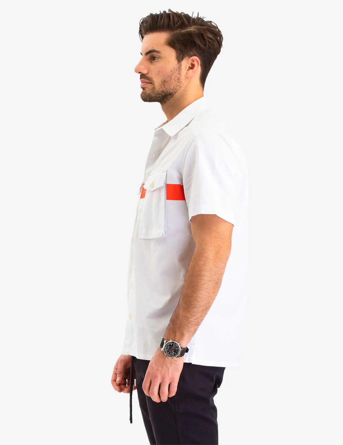 CHEST STRIPE TWO POCKET SHORT SLEEVE SHIRT - Image 3