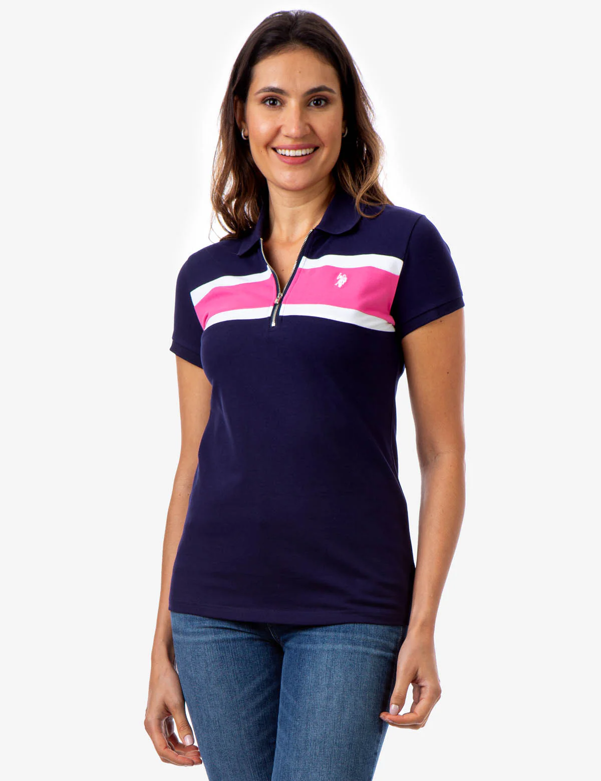 STRIPE ZIP UP POLO SHIRT - Image 4