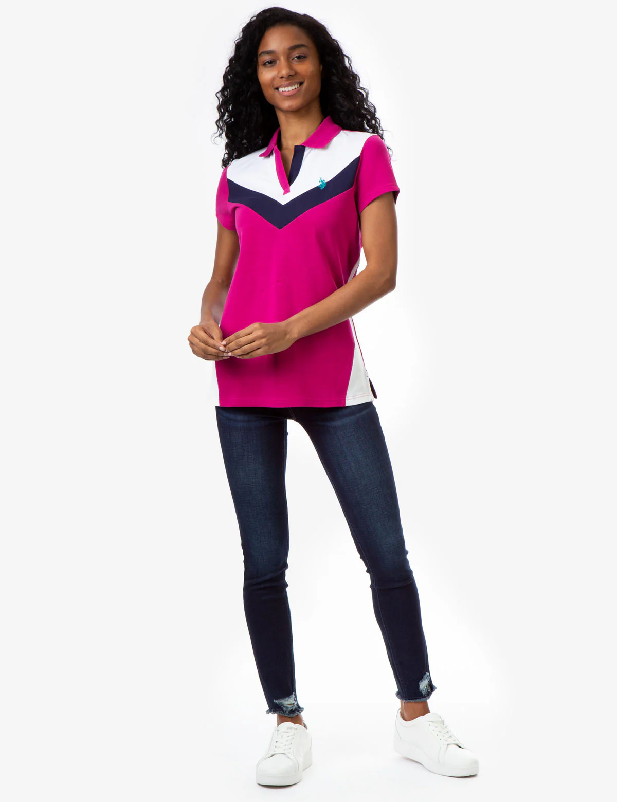 CHEVRON COLORBLOCK POLO SHIRT - Image 2