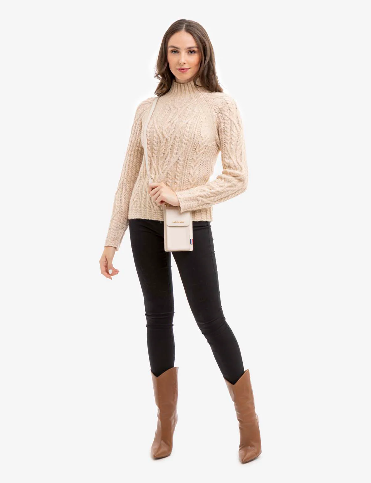 CHUNKY MOCK NECK CABLE SWEATER - Image 12