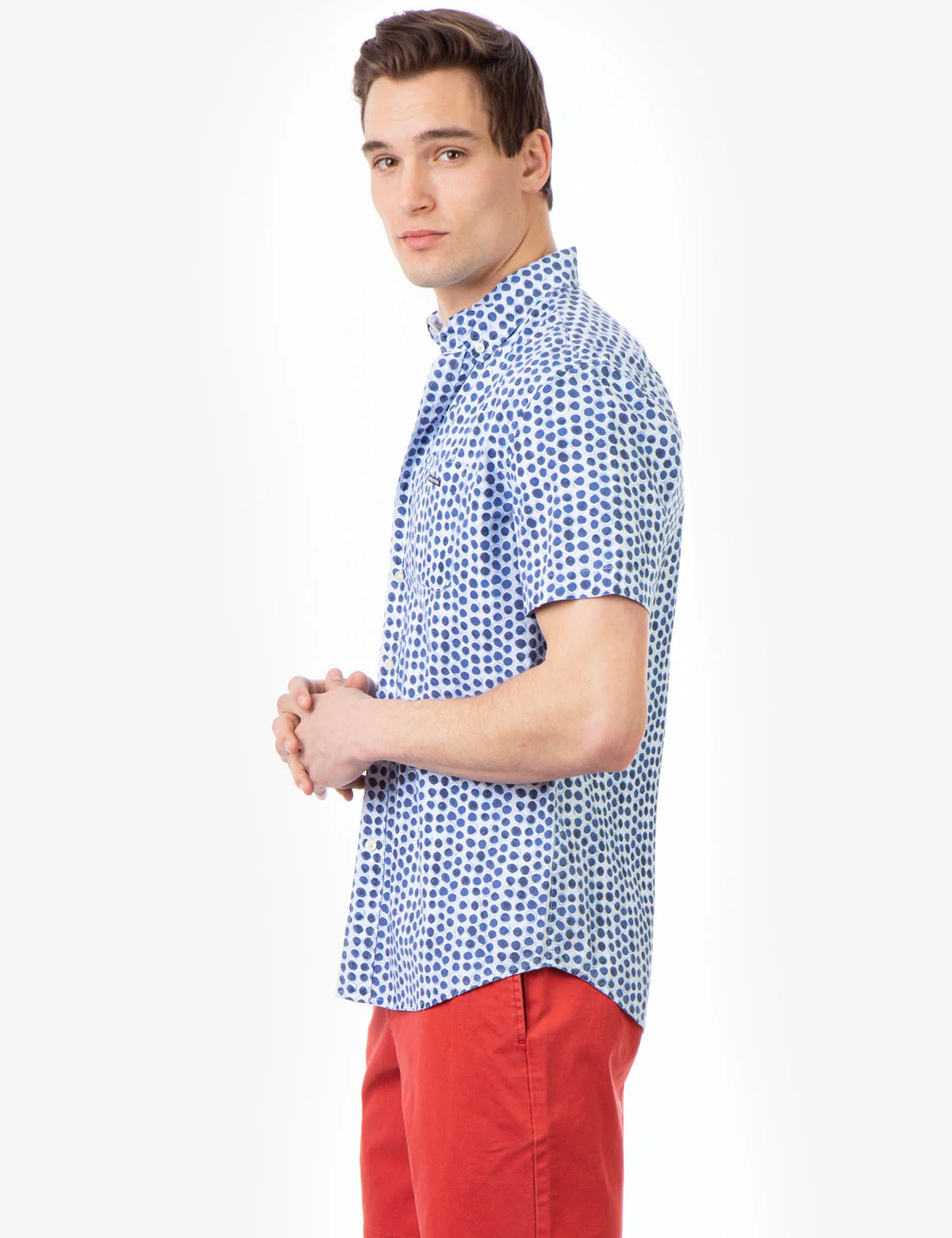 CIRCLE PRINT POPLIN SHORT SLEEVE SHIRT - Image 3
