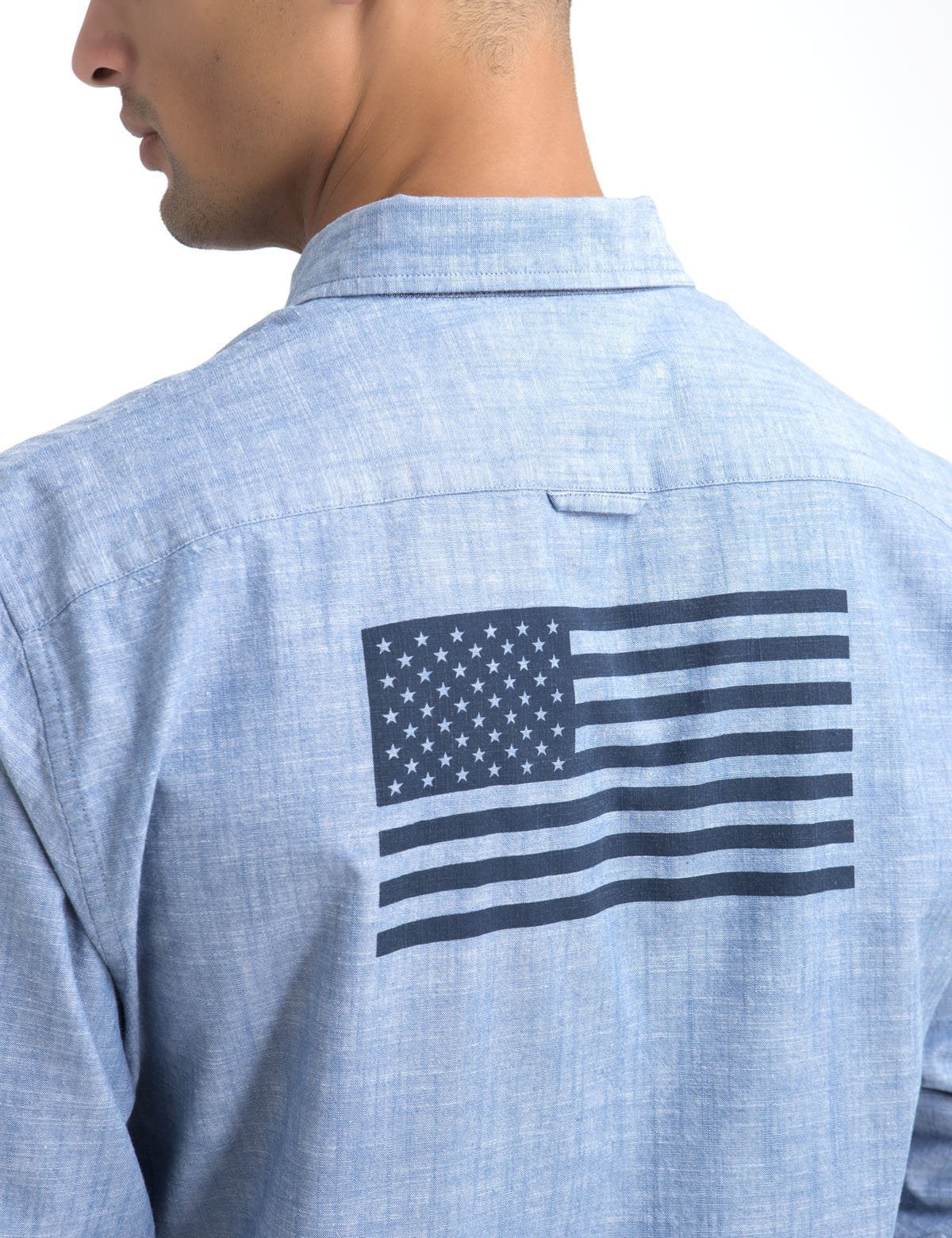 CLASSIC FIT FLAG BACK SHIRT IN CANVAS - Image 2