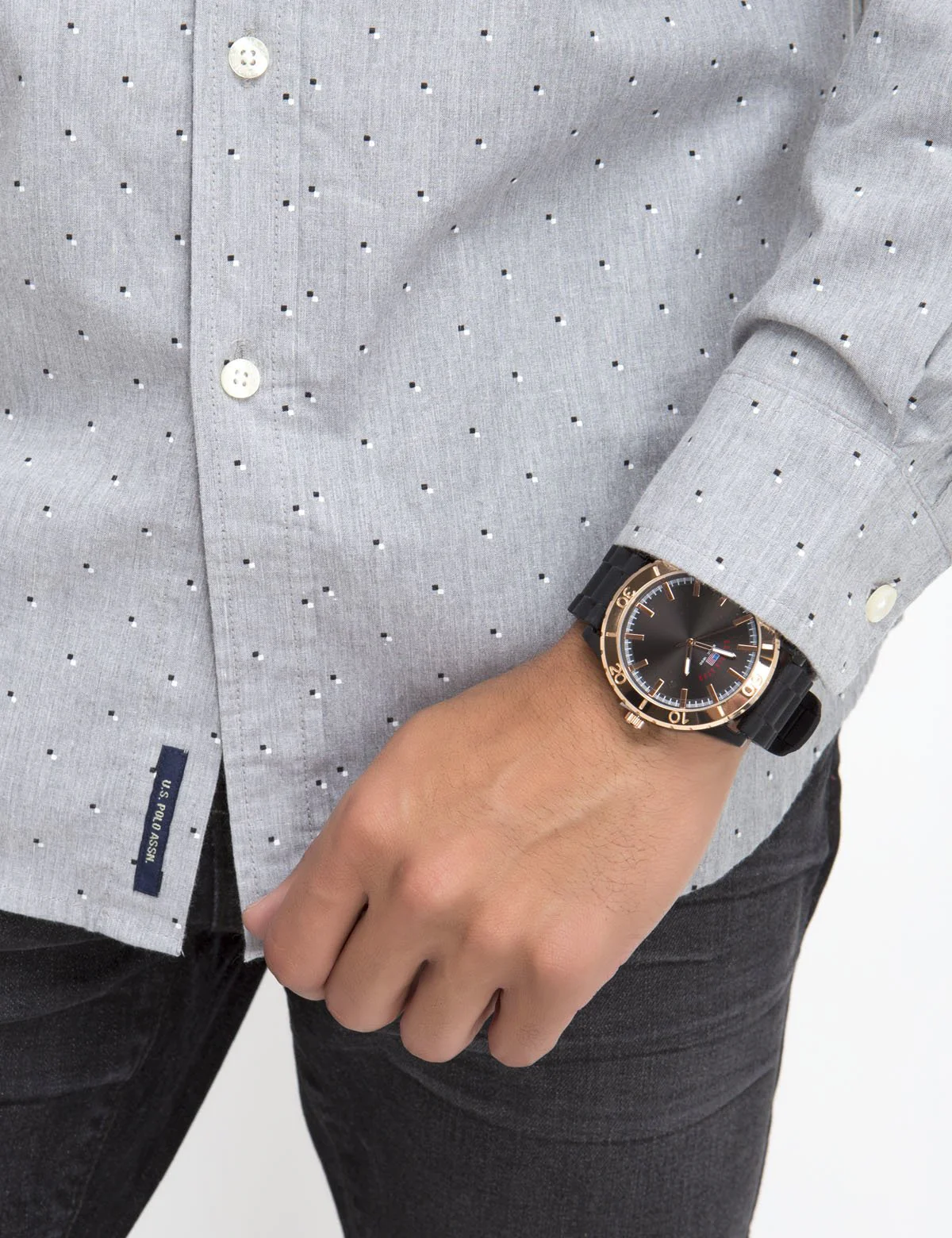 CLASSIC FIT HEATHER DOT SHIRT IN POPLIN - Image 5