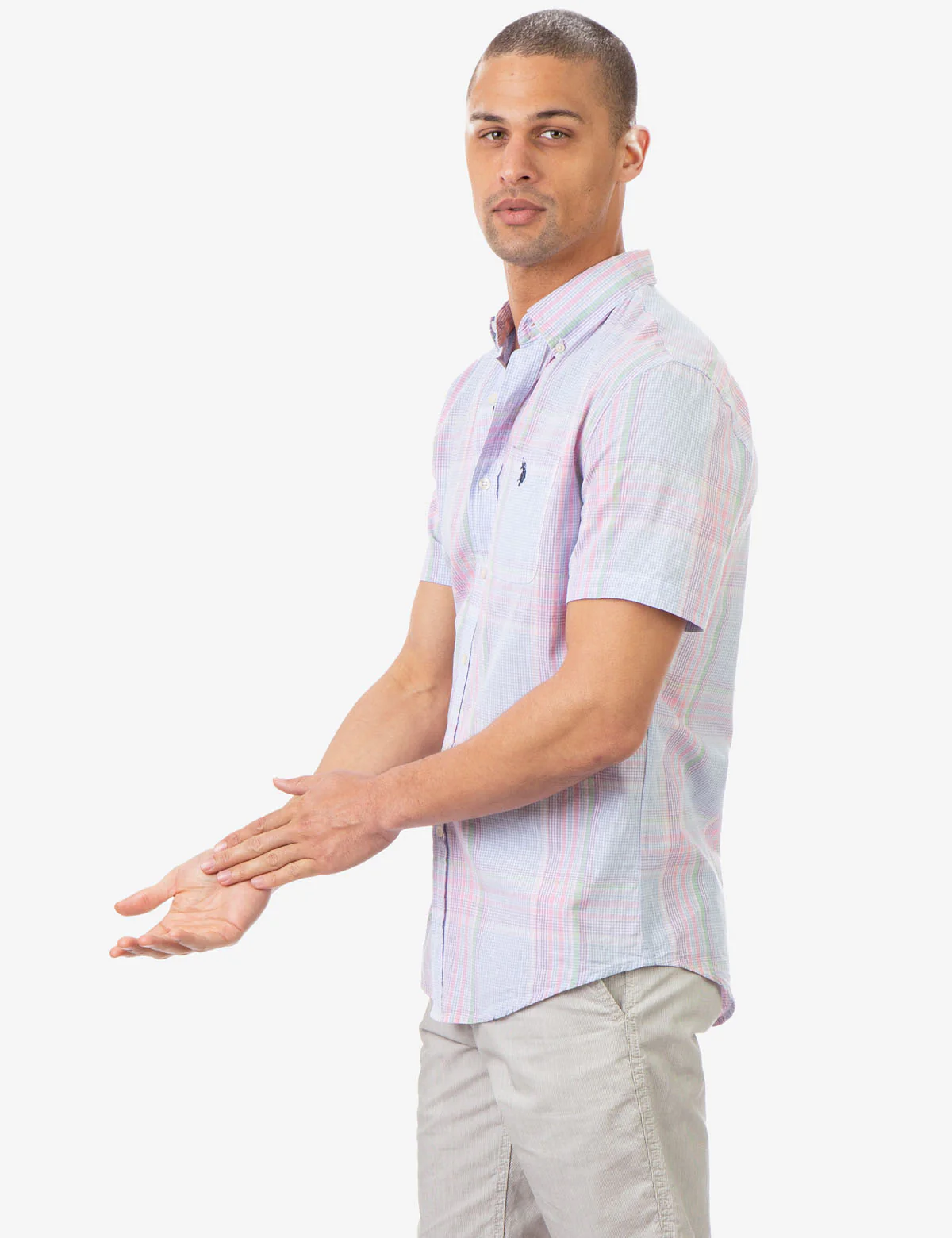CLASSIC FIT SLUB PLAID SHORT SLEEVE SHIRT - Image 3
