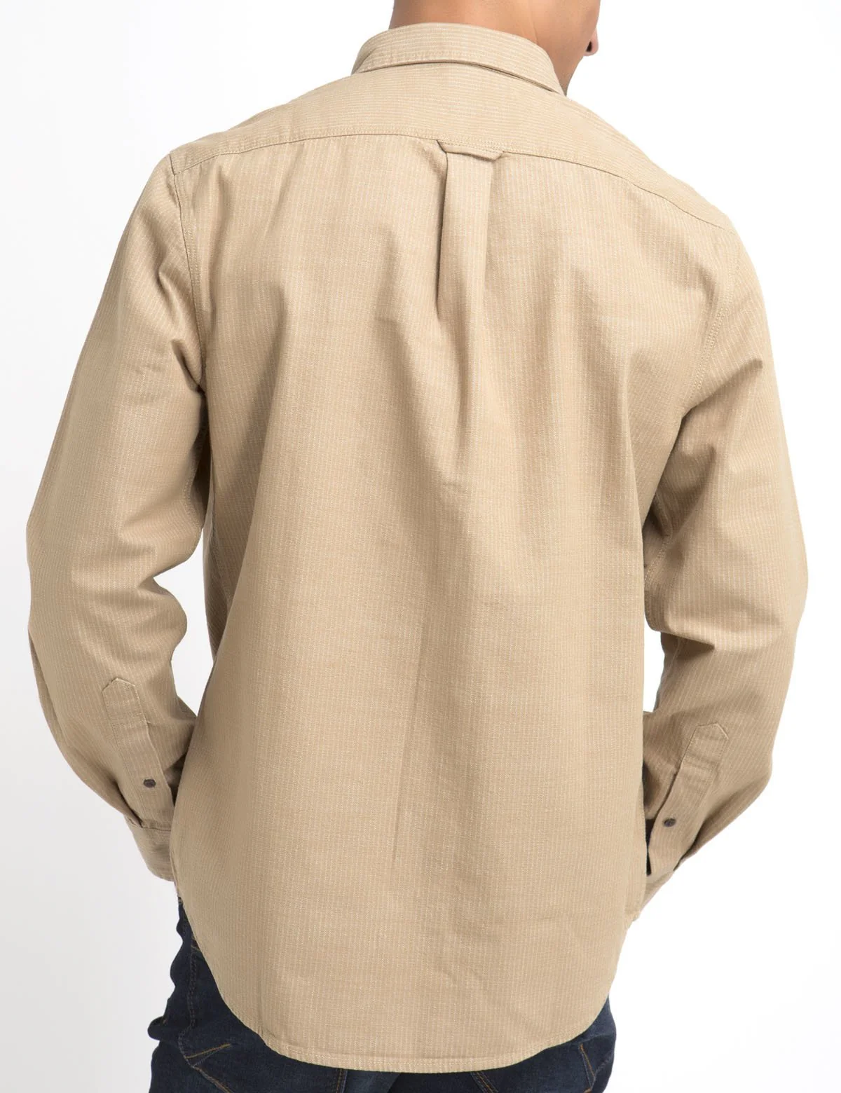 CLASSIC FIT TWO POCKET STRIPE SLUB SHIRT IN CANVAS - Image 12