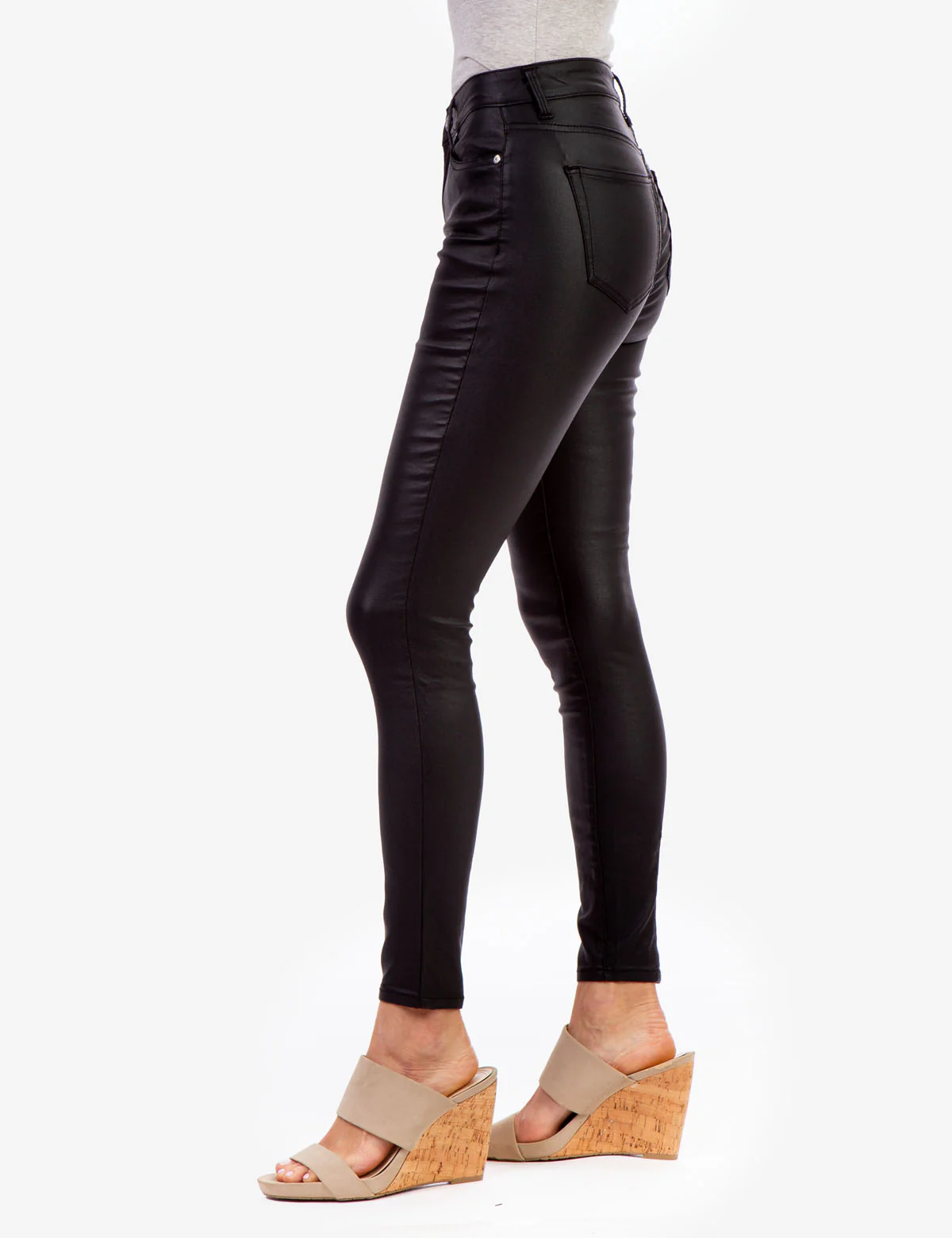 COATED BLACK DENIM JEANS - Image 2