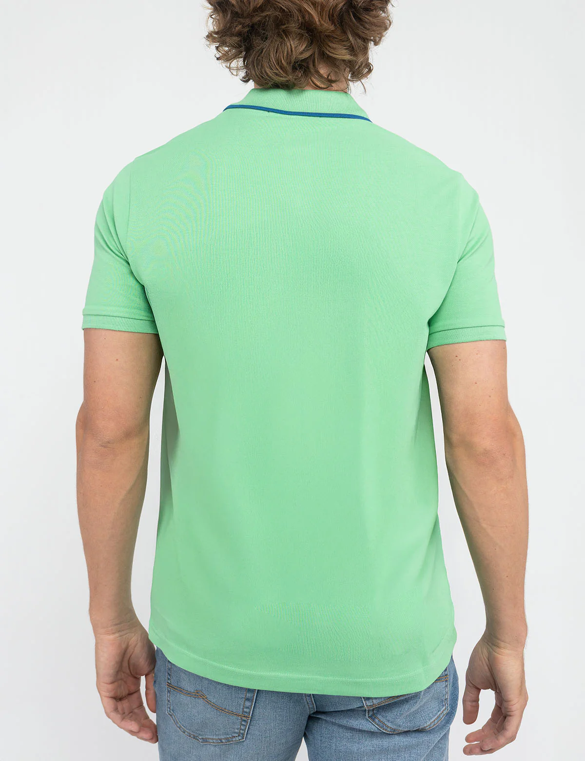 COLOR BLOCK CHEST STRIPE PIQUE POLO SHIRT - Image 3
