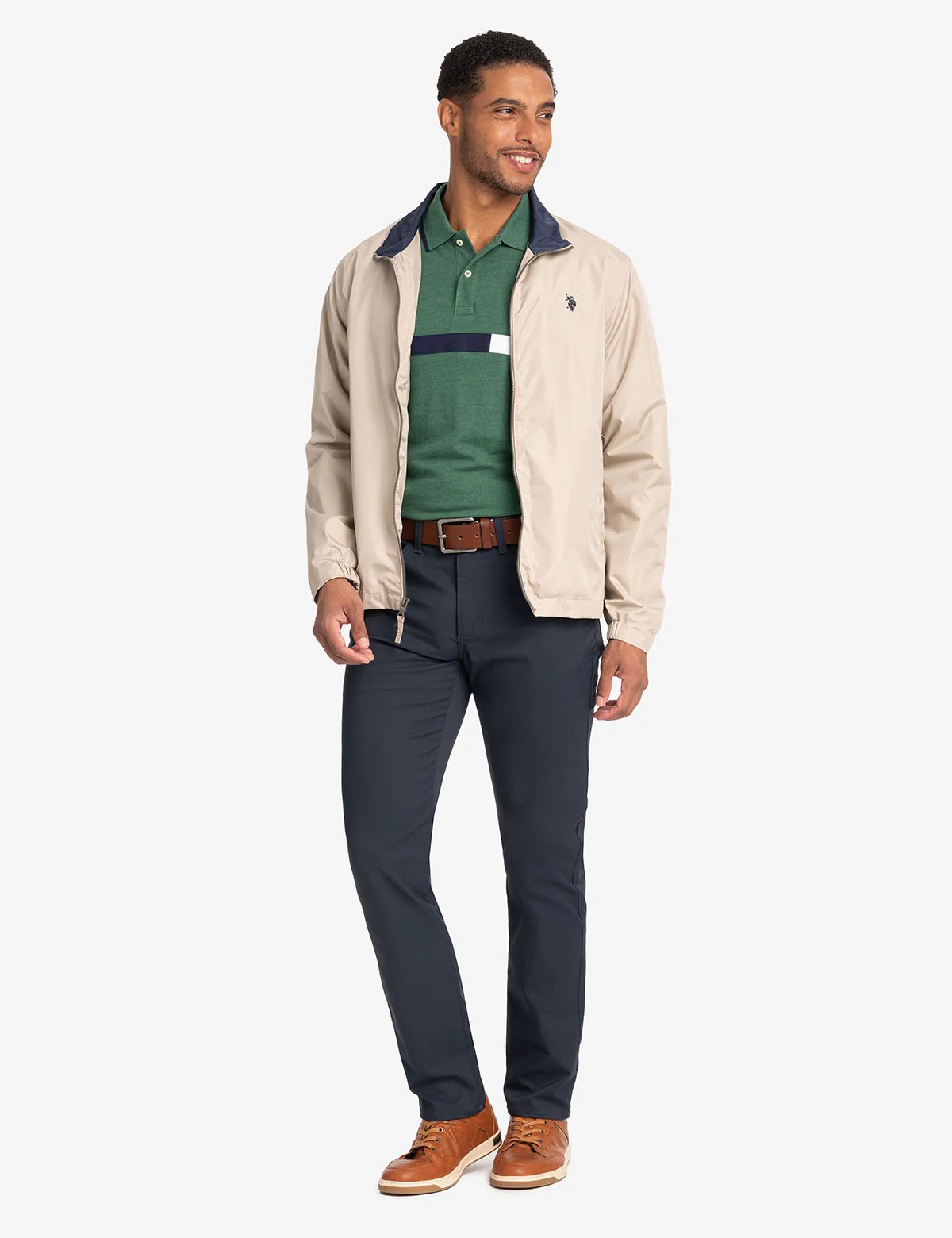 COLOR BLOCK CHEST STRIPE PIQUE POLO SHIRT - Image 2