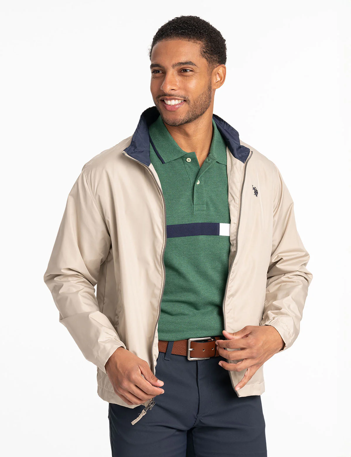 COLOR BLOCK CHEST STRIPE PIQUE POLO SHIRT - Image 5