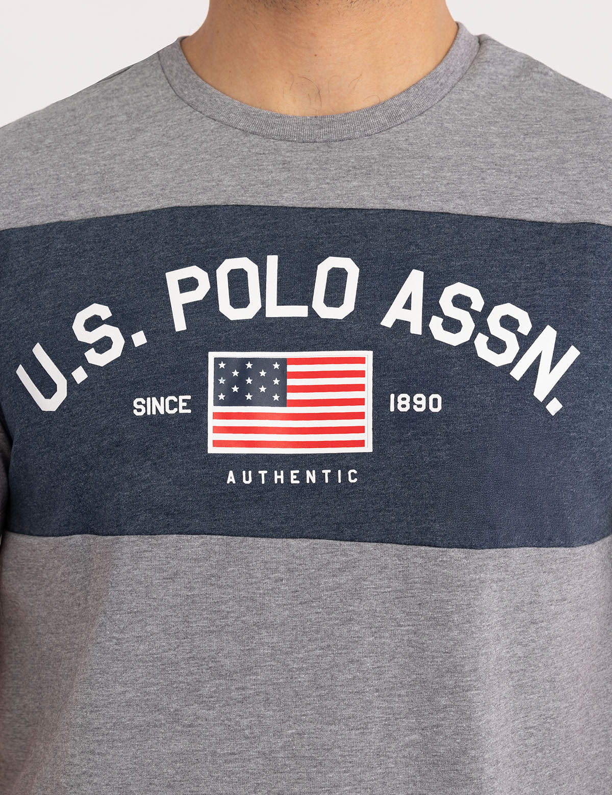 COLOR BLOCK FLAG PRINT JERSEY T-SHIRT - Image 2