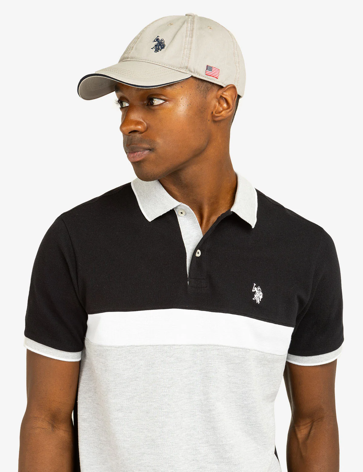 COLOR BLOCK OTTOMAN TEXTURE KNIT POLO SHIRT - Image 5