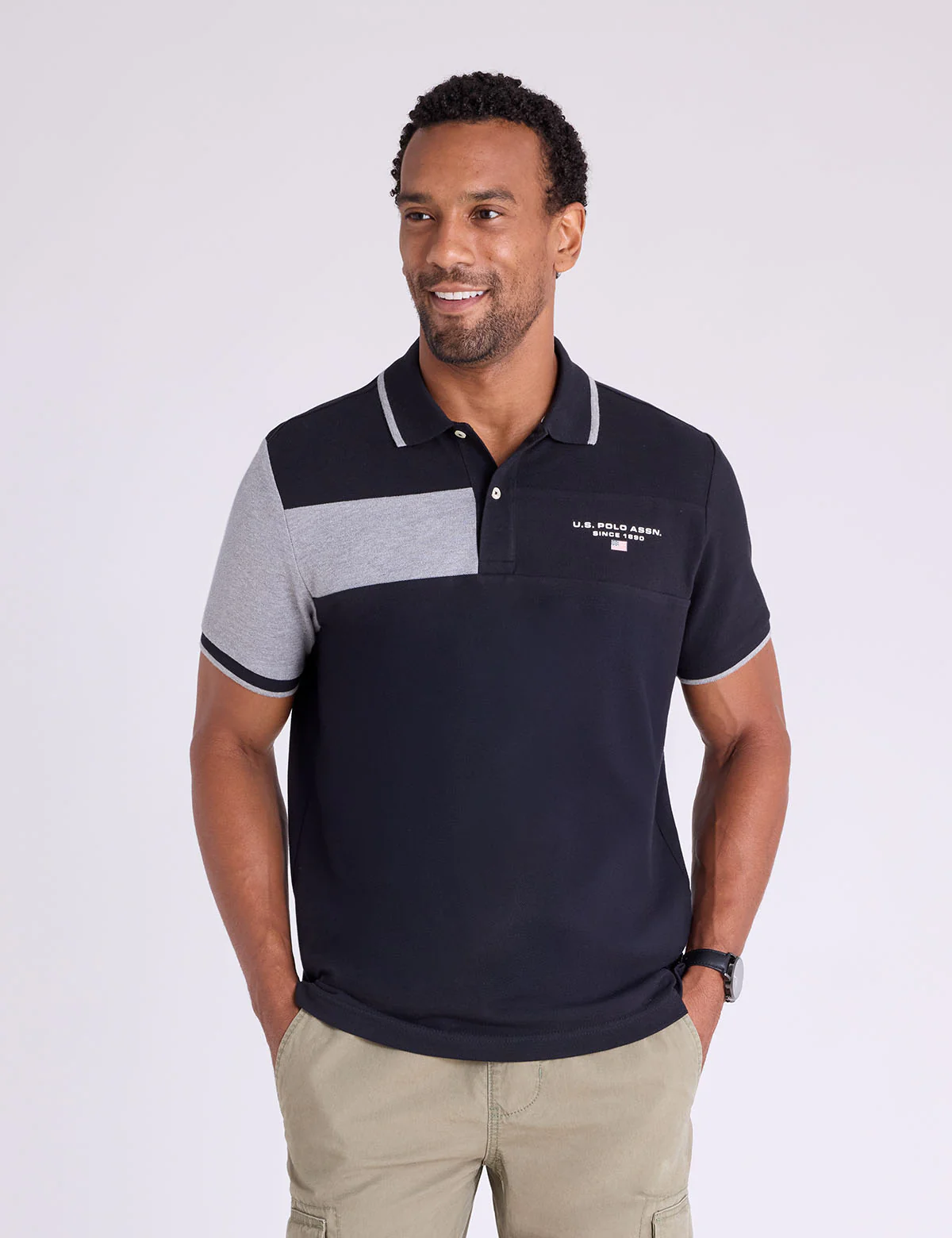 COLOR BLOCK PIQUE POLO SHIRT - Image 8
