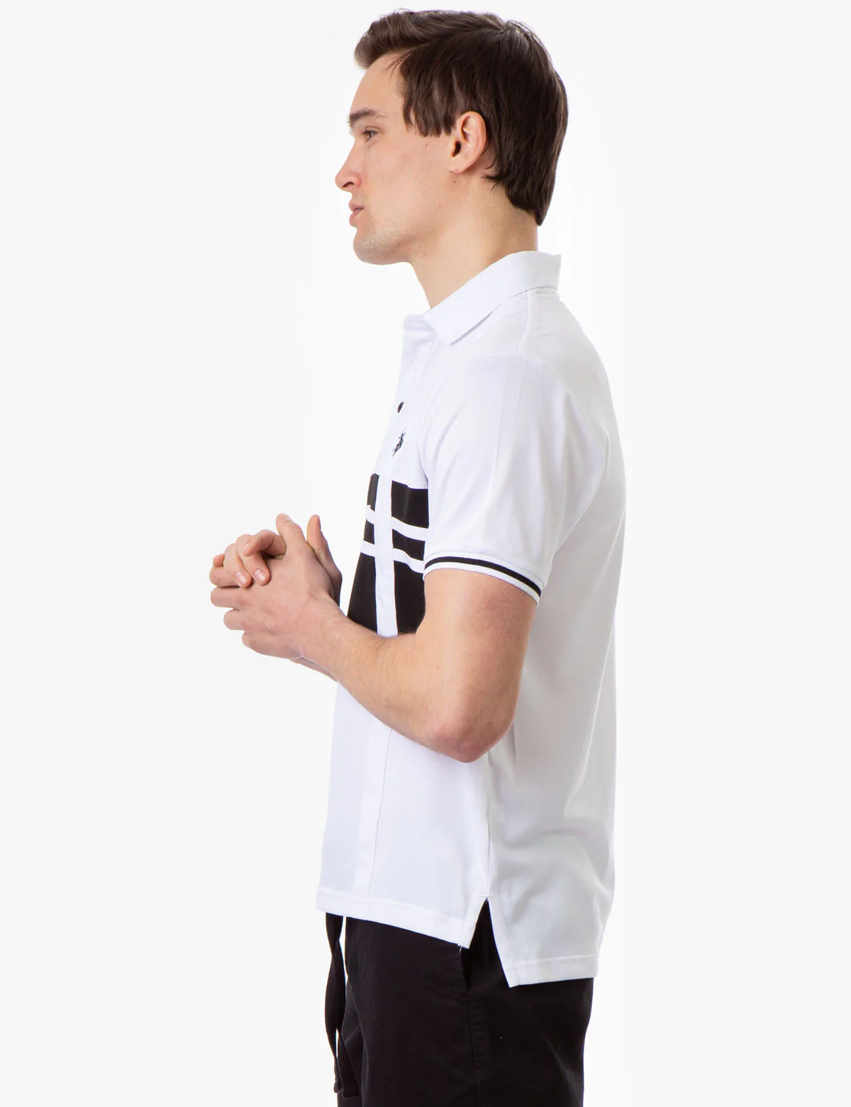 STRIPE COLORBLOCK PIQUE GOLF SHIRT - Image 3