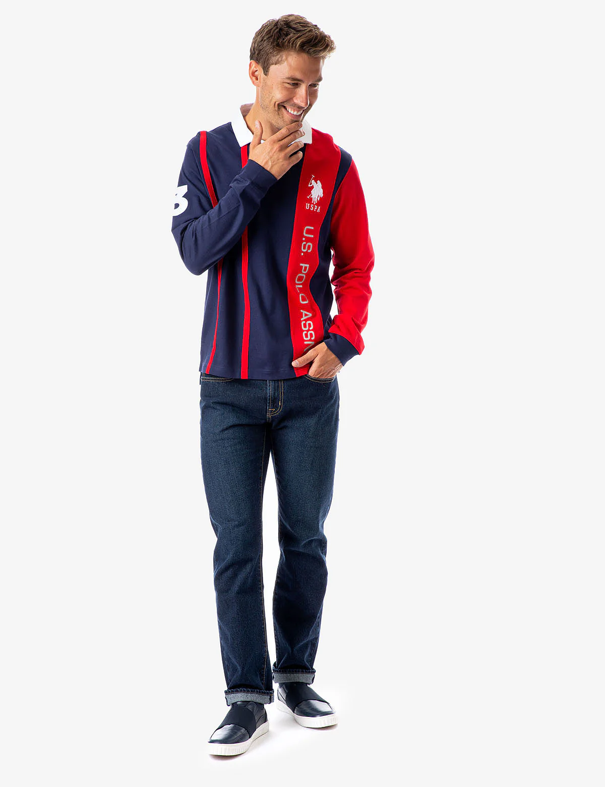COLORBLOCK LONG SLEEVE POLO SHIRT - Image 2