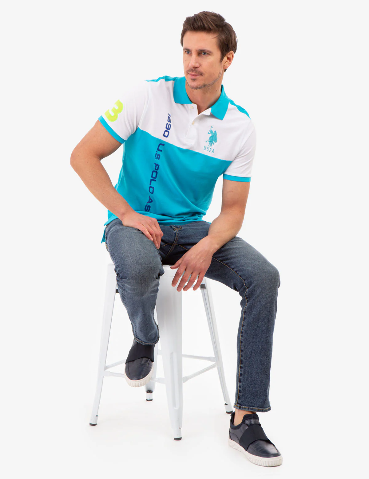 COLORBLOCK PIQUE POLO SHIRT WITH GRAPHIC PRINT - Image 6