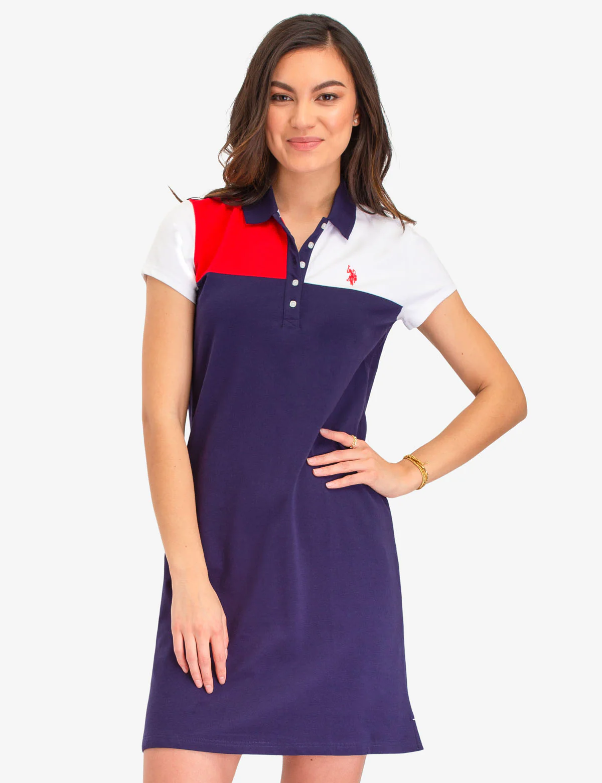 COLORBLOCK POLO DRESS