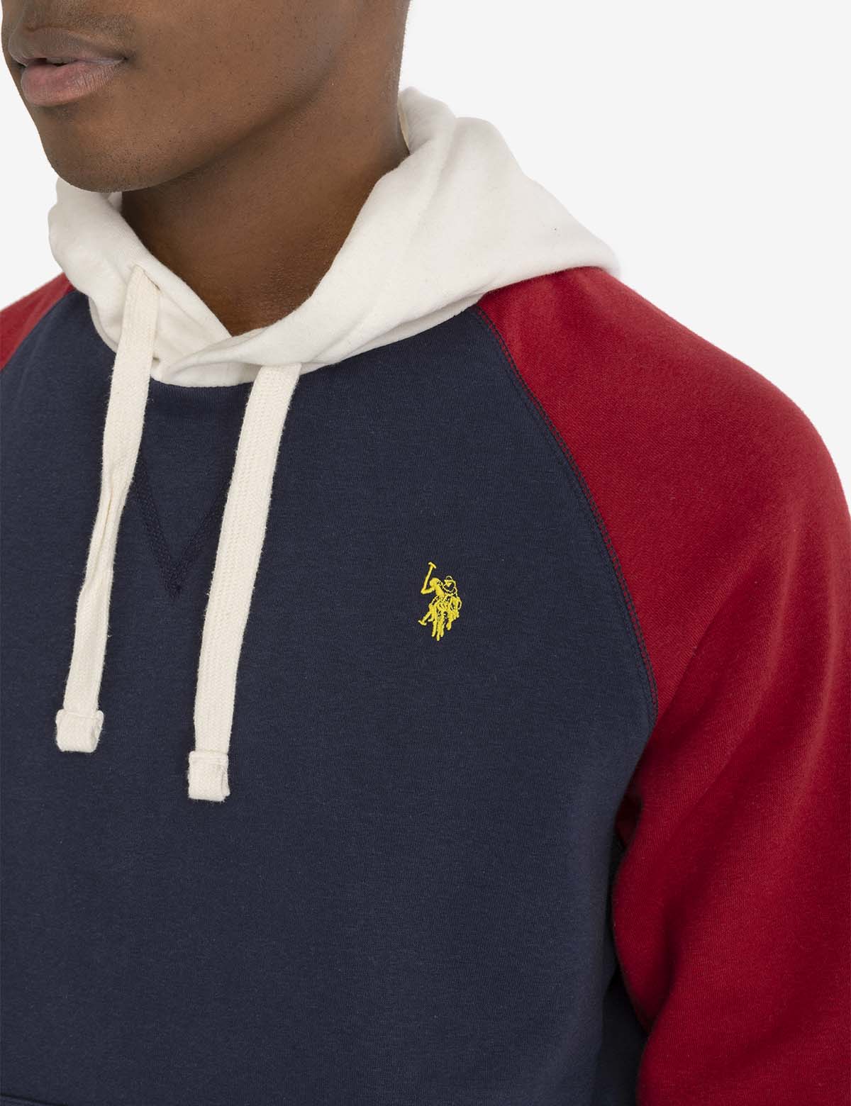 COLORBLOCK RAGLAN SLEEVE FLEECE PULLOVER HOODIE - Image 3