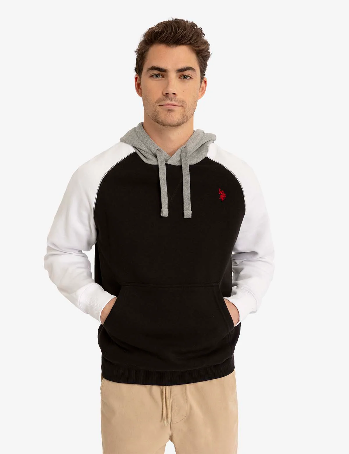 COLORBLOCK RAGLAN SLEEVE FLEECE PULLOVER HOODIE - Image 5