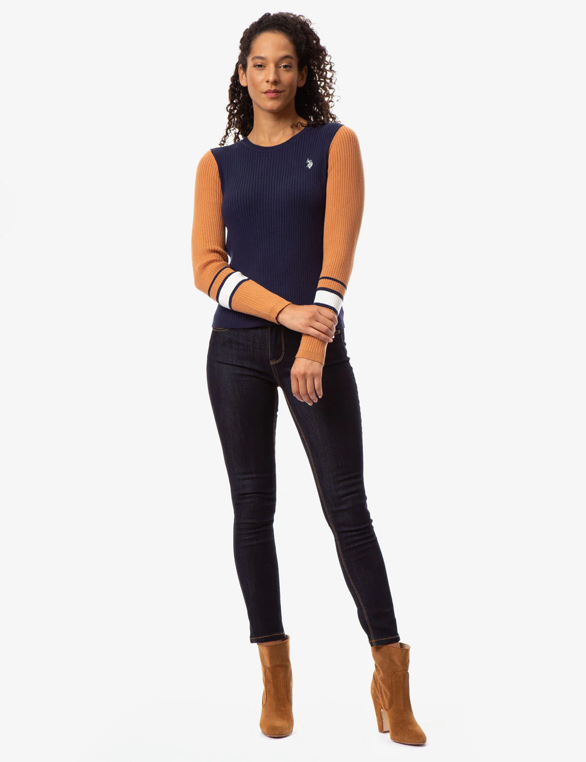 COLORBLOCK RIB KNIT SWEATER