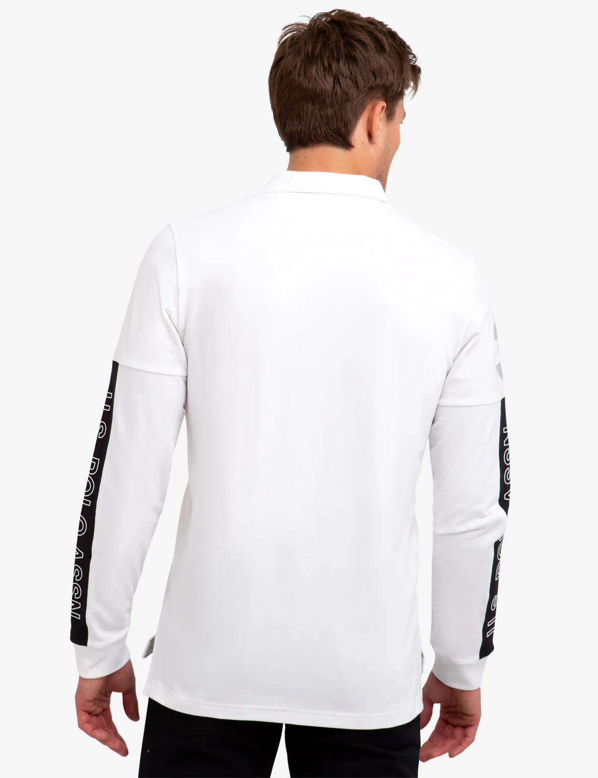 COLORBLOCK ZIP POCKET LONG SLEEVE STRETCH POLO SHIRT - Image 3