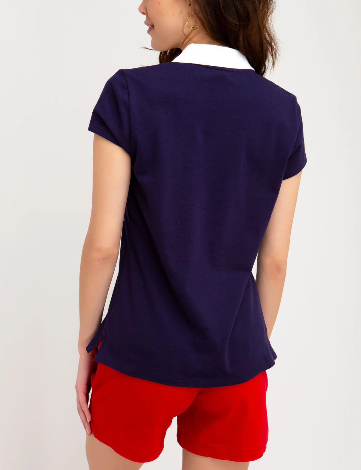 CONTRAST LACE UP POLO SHIRT - Image 3