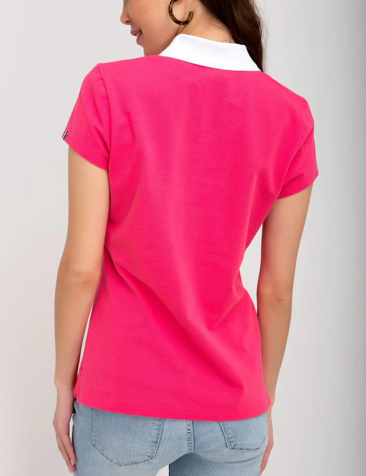 CONTRAST LACE UP POLO SHIRT - Image 9