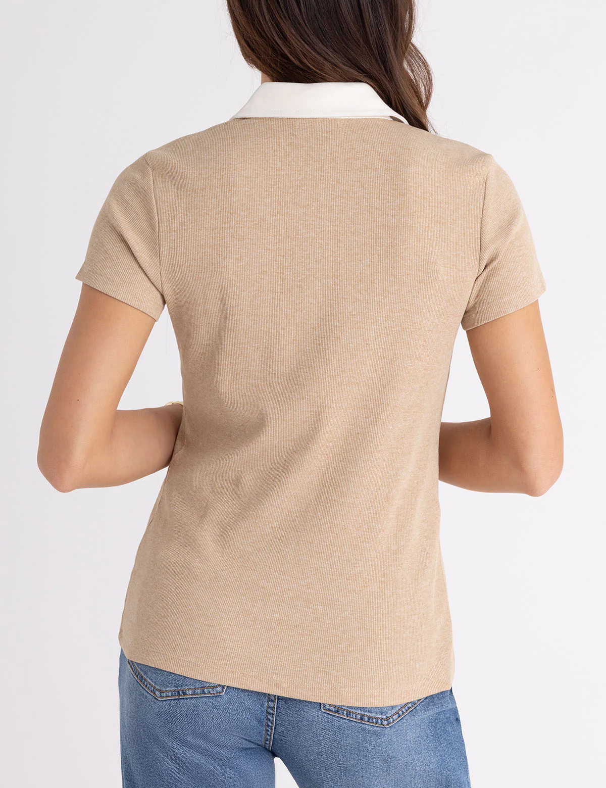 CONTRAST SNAP RIBBED POLO SHIRT - Image 10