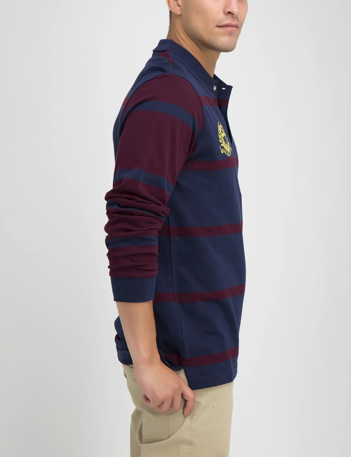 Contrast stripe long sleeve polo shirt - Image 7