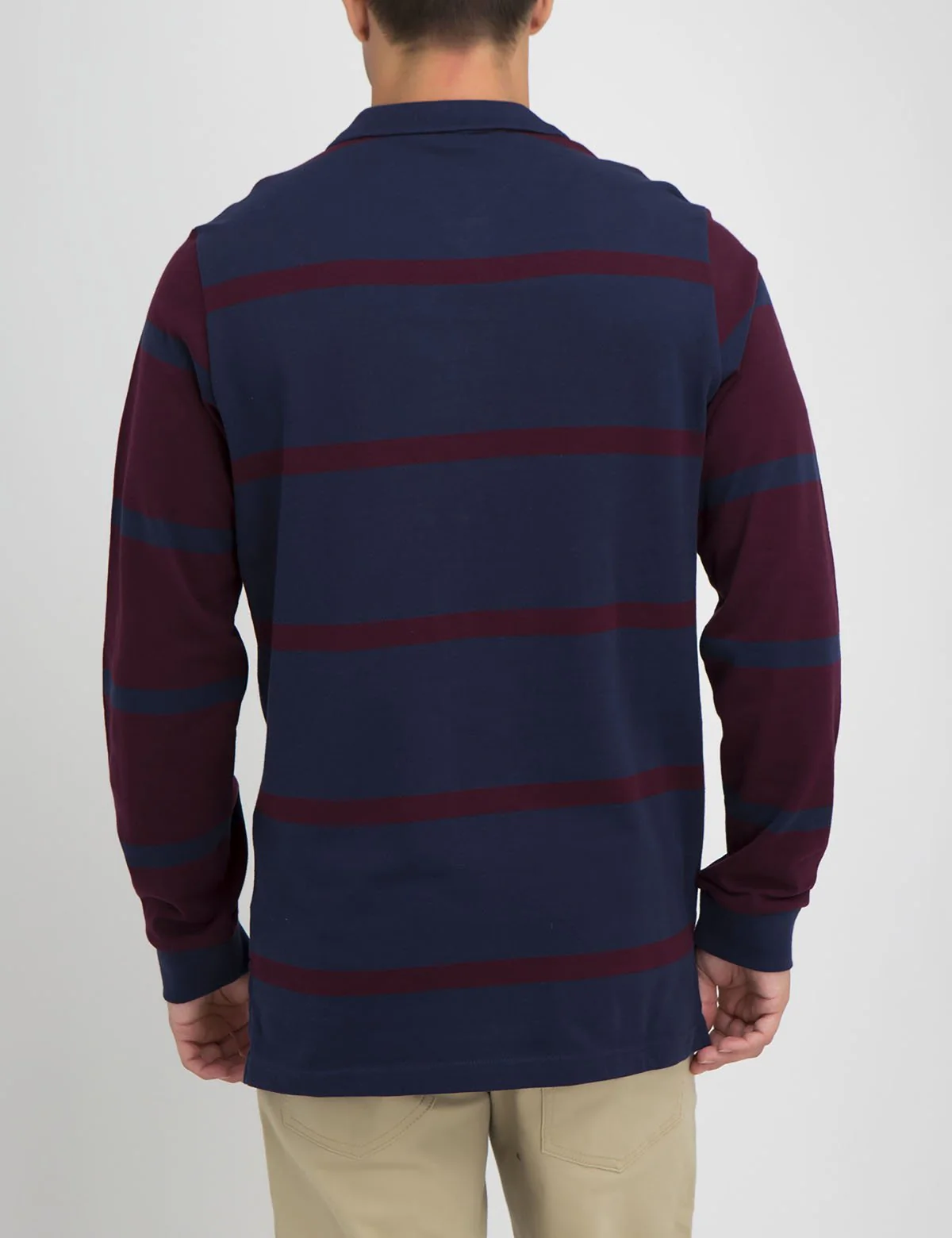 Contrast stripe long sleeve polo shirt - Image 8