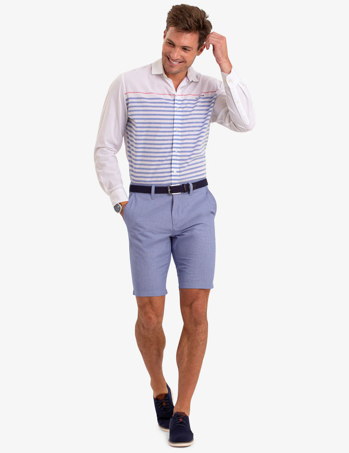 CONTRAST STRIPED LONG SLEEVE SHIRT - Image 2