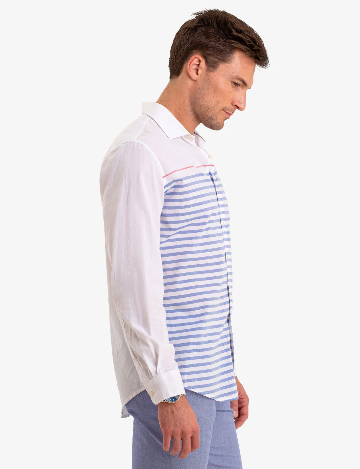 CONTRAST STRIPED LONG SLEEVE SHIRT - Image 4