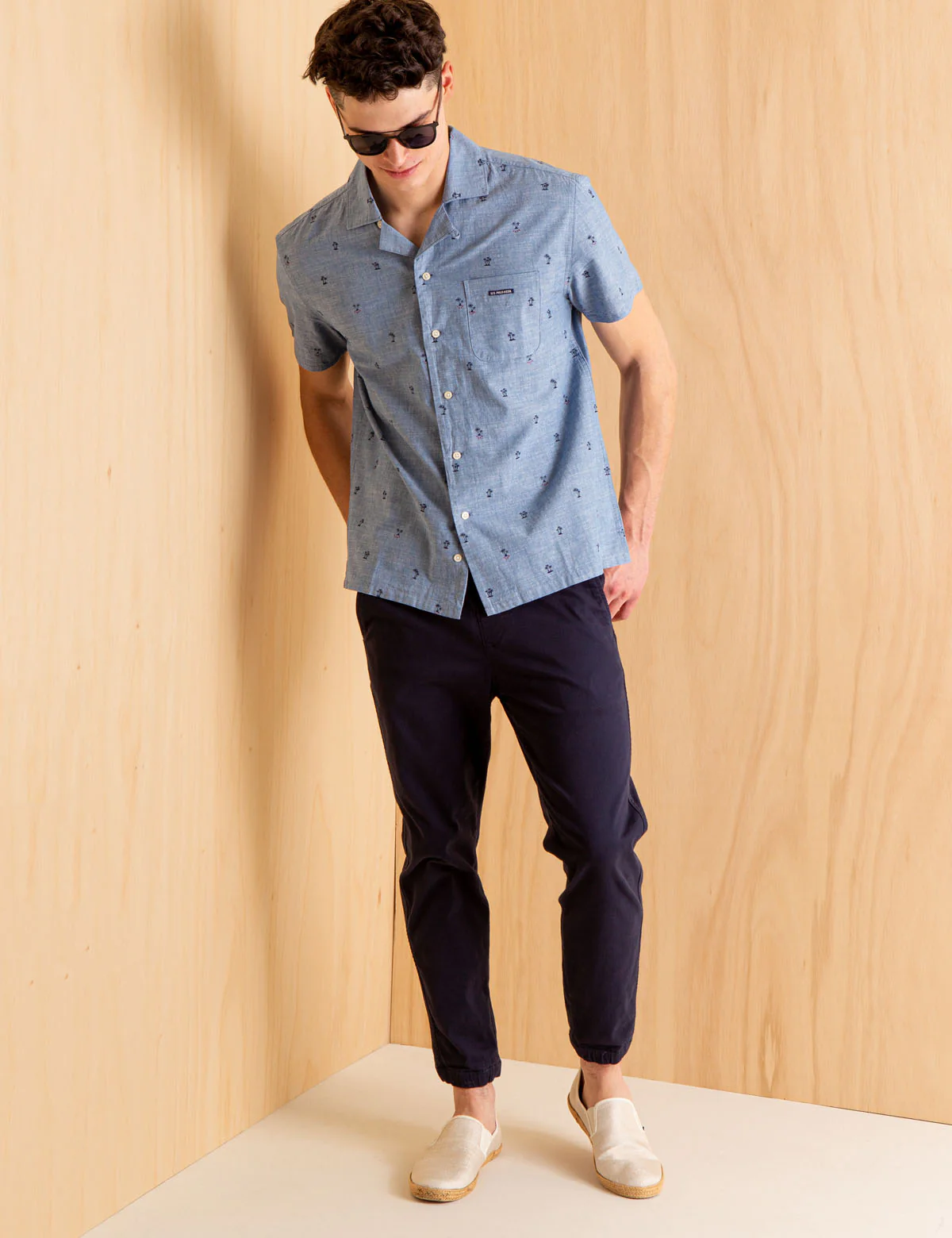 CONVERTIBLE COLLAR SLUB CANVAS SHIRT - Image 6